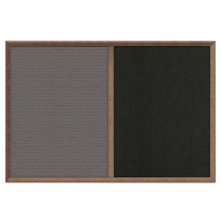 United Visual Products Enclosed Corkboard, 1 Door, 24"x36", 4" Fra, UV3422-SATIN-MEDGRY UV3422-SATIN-MEDGRY
